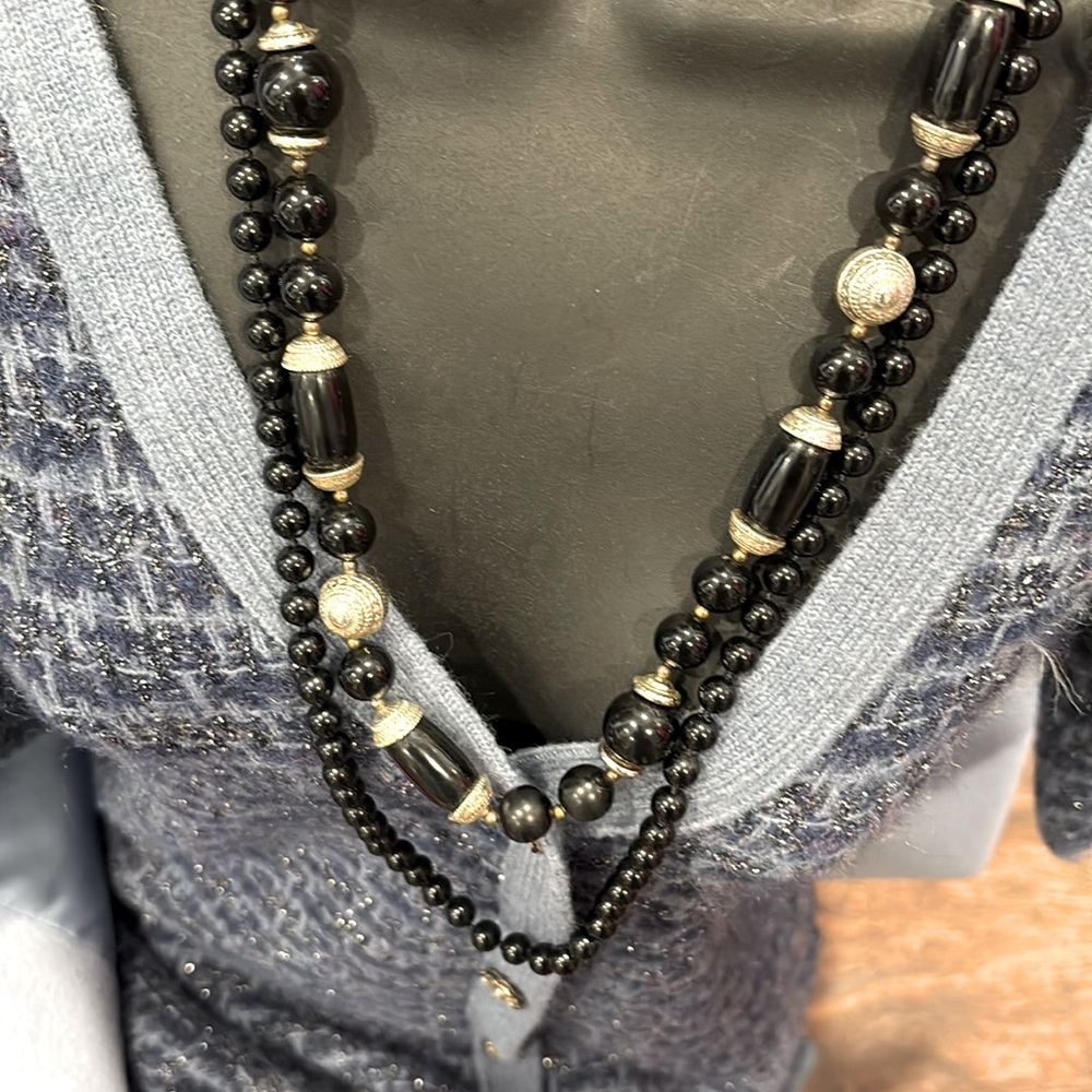 Black and silver necklace